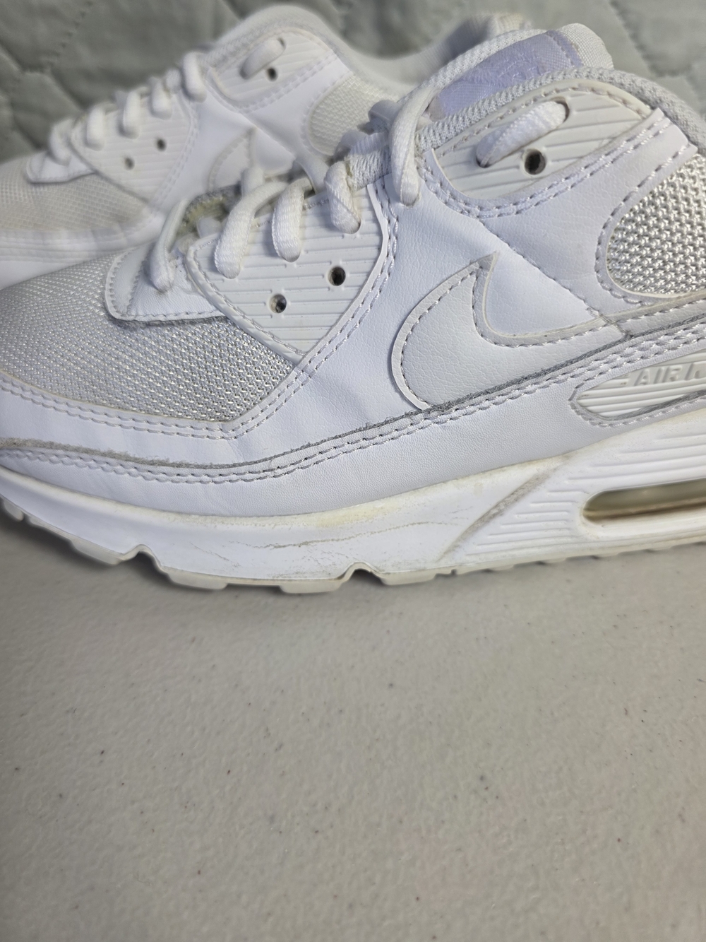 Nike Air Max 90 Twist Triple White Women Size 10 Athletic Sneakers - Picture 4 of 10